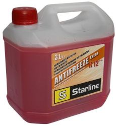 антифриз червен концентрат 3 литрa (G12+ +)  Starline NA K12PP-3