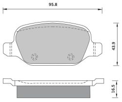 Дискови накладки задни к-т ALFA ROMEO 147, 156, GT; FIAT LINEA; LANCIA LYBRA, LYBRA SW 1.3D-3.2 (09.97-) Starline BD S382