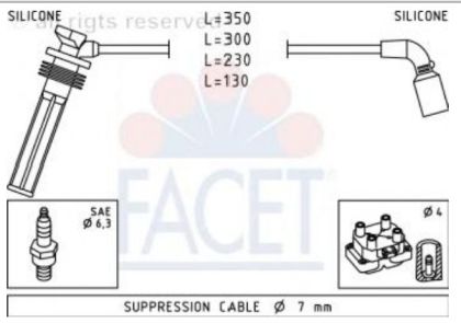 Запалителни кабели к-т CHEVROLET AVEO хетчбек (T250, T255) 1.2 (1150ccm/56kW/76HP) [10/08-] EPS 1.499.249 