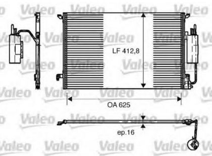 Радиатор климатик с изсушител CADILLAC BLS; FIAT CROMA; OPEL SIGNUM, VECTRA C, VECTRA C GTS 1.9D-2.4D /04.02-/ VALEO VAL818175