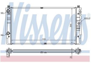 Радиатор воден VW TRANSPORTER IV 1.9D-2.8 (07.90-06.03) NISSENS NIS 65238A