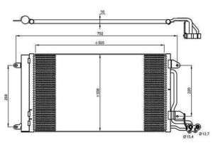 Радиатор климатик SKODA FABIA 1.2 TSI (1197ccm/63kW/86HP) [03/10-] NISSENS NIS 940093
