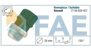 датчик температура вода Renault MEGANE I (BA0/1) 1.9 dT (1870ccm/66kW/90HP) [01/96-08/03] FAE34350
