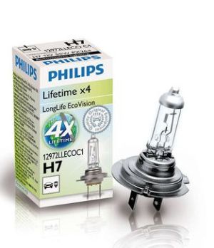 Крушка 1бр. H7 12V 55W PHILIPS Long Life Eco Vision PX26D PHI 12972LLECO/C1