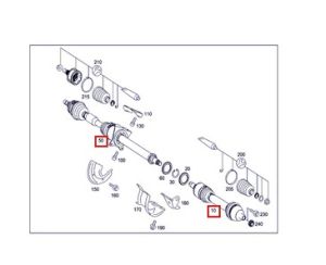 Свързващ вал дясна/лява полуоска  (27z/25z/38mm) MERCEDES A (W169), B (W245) 1.5-2.0D (09.04-06.12) MEYLE 014 498 0018