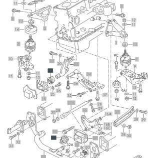 Тампон двигател десен (8) (ХИДРАВЛИЧЕН) AUDI A4, A6; SKODA SUPERB I; VW PASSAT 1.6/1.8/2.0 (11.94-03.08)   REIN HOCH RH11-0017