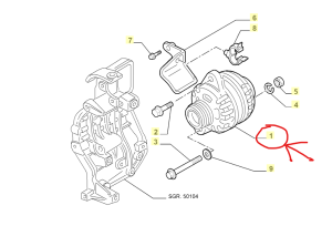 Алтернатор ALFA 159 2.4 JTDM (09.05-) /ALFA SPIDER 2.4 JTDM (04.07-) DENSO DAN936