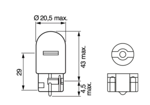  Крушка W21W, 12V, 21W, тип фасунга: W3X16D, линия: Pure Light, количество: 2 бр. BOSCH BO 1 987 301 096