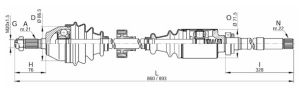 полуоска  дясна с ABS CITROEN XSARA Break (N2) 1.6 i (1587ccm/65kW/88HP) [10/97-09/00] Starline 16.15.614