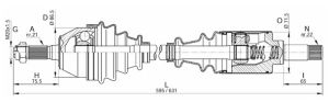 полуоска лява с ABS CITROEN XSARA Break (N2) 1.6 i (1587ccm/65kW/88HP) [10/97-09/00] Starline16.15.615