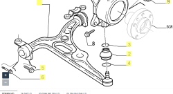 Носач десен к-т 17 mm CITROEN EVASION, JUMPY I; FIAT SCUDO, ULYSSE; LANCIA ZETA; PEUGEOT 806, EXPERT 1.6-2.1D (06.94-12.06) REIN HOCH RH04-2038