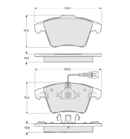 Дискови накладки предни к-т VW MULTIVAN V (7HM, 7HN, 7HF, 7EF, 7EM, 7EN) 1.9 TDI (1896ccm\62kW\84HP) [01/06-11/09] Starline BD S325 !!! РАЗПРОДАЖБА !!! 