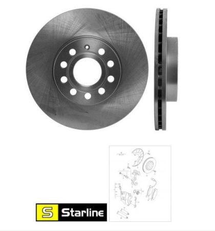 Спирачен диск SKODA OCTAVIA (1Z3) 1.9 TDI (1896ccm/77kW/105HP) [06/04-12/10] Starline PB 2958