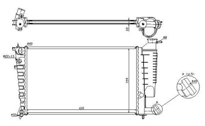 Радиатор воден (610/378/23mm) CITROËN XSARA (N1) 1.8 i (1761ccm\66kW\90HP) [04/97-09/00] 16.15.509