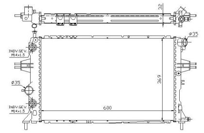 Радиатор воден (600/375/ 22mm) (AT/+AC) OPEL ASTRA G (T98) 1.6 16V (F69) (1598ccm\74kW\101HP) [09/98-01/05] 32.15.501 