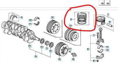 Сегменти за едно бутало  (една опаковкa) HONDA LOGO (GA3) [03/99-03/02] 1.3 (1343ccm/48kW/65HP) [03/99-03/02] MV PARTS MV01410 0.00