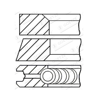 Сегменти за едно бутало к-т (индивидуална поръчка) 88,50 (+0,50) (2,5-2-3) DB E220/270/320 CDI (02 -) GEOTZE GT 08-136407-00