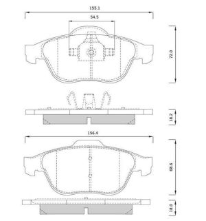 Дискови накладки предни к-т Renault LAGUNA II (BG0/1) [03/01-] Starline (BD S825P) BD S249 !!! РАЗПРОДАЖБА!!!