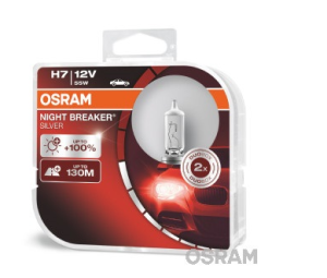 Крушки 2бр. к-т  H7 55W/12V (+100% светлина) OSRAM NIGHT BREAKER SILVER OSR64210 NBS-HCB