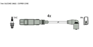 Запалителни кабели к-т VW TOURAN (1T1, 1T2) 2.0 EcoFuel (1984ccm/80kW/109HP) [02/06-05/09] STARLINE ZK 8471