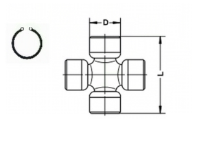 Шарнирно съединение карданен вал  (26,99x74,6mm) FORD TRANSIT, TRANSIT TOURNEO; LADA NIVA; LAND ROVER DEFENDER; OPEL FRONTERA A, FRONTERA A SPORT, FRONTERA B 1.7-2.9 (01.91-02.16) GKN U110
