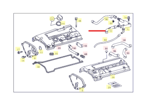 Маркуч картерни газове MERCEDES C T-MODEL (S202), C (W202), CLK (A208), CLK (C208), E T-MODEL (S210), E (W210) 2.0/2.3 (10.95-03.03) FEBI FE33863